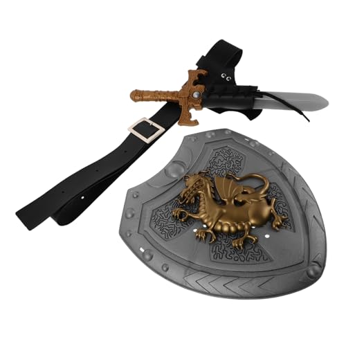 LRXIYODE Mittelalterliche Ritterkostüm-Accessoires mit Authentischem Robustem Schild Gürtel und Scheide für Cosplay Halloween und Renaissance-Festivals LRXIYODE Mittelalterliche Ritterkostüm-Accessoires mit Authentischem Robustem Schild Gürtel und Scheide für Cosplay Halloween und Renaissance-Festivals von LRXIYODE