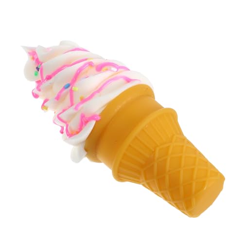 LRXIYODE Modell Einer Eistüte Plätzchen -Miniatur Kommerziell Gefälschtes Eismodell Simulieren Fänger Figur Korb Nachtisch Süßigkeiten Zapfen Karikatur Vorgeben Wagen Rosa PVC von LRXIYODE