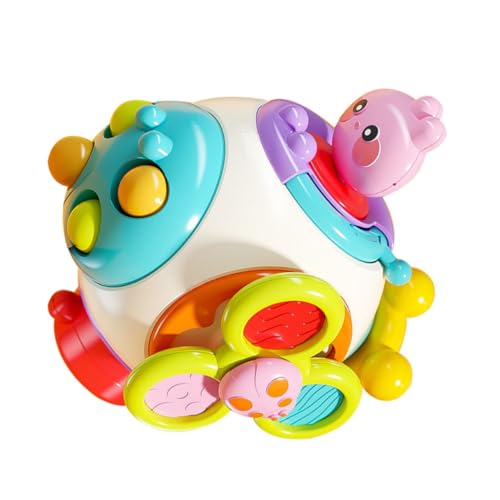 LRXIYODE Montessori Babyspielzeug Handgreifling mit Rassel Motorisches Lernspielzeug für Jahr Alte Jungen Multifunktionales Travel Fidget Toy zur Sensorischen Frühförderung und Hand Auge von LRXIYODE