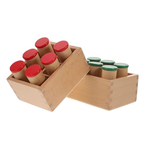 LRXIYODE Montessori Holz Soundzylinder Interaktives Konzentrationstraining für Pädagogisches Auditory Lernspielzeug Geduld Farberkennung und Musikalischem Interesse Teilig von LRXIYODE