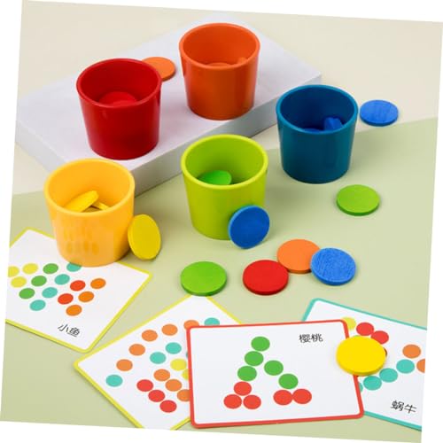 LRXIYODE Montessori Holzspielzeug Farben Sortieren Becher Pädagogisches Lernspielzeug für Jahre Motorikfördernd Farbenerkennung Feinmotorik und Logisches von LRXIYODE