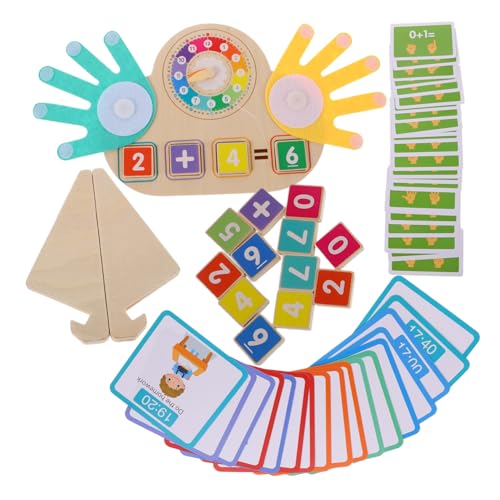 LRXIYODE Montessori Mathematikspielzeug aus Holz mit Bunten Fingerzahlen Lernspiel für Addition Subtraktion Zahlenzerlegung und Farberkennung Eltern-Junge Mädchen Interaktion Homeschool und von LRXIYODE