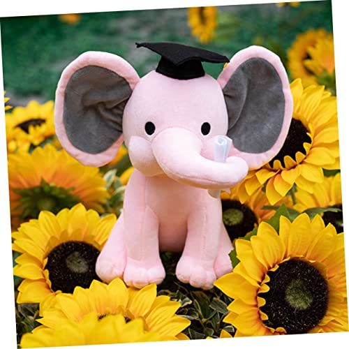 LRXIYODE Niedlicher Plüschelefant mit Doktorhut Weiches Stofftier als Abschlussgeschenk Kreative Elefant Puppe für Studenten Dekoratives Kuscheltier für Schlafzimmer und Feierlichkeiten von LRXIYODE