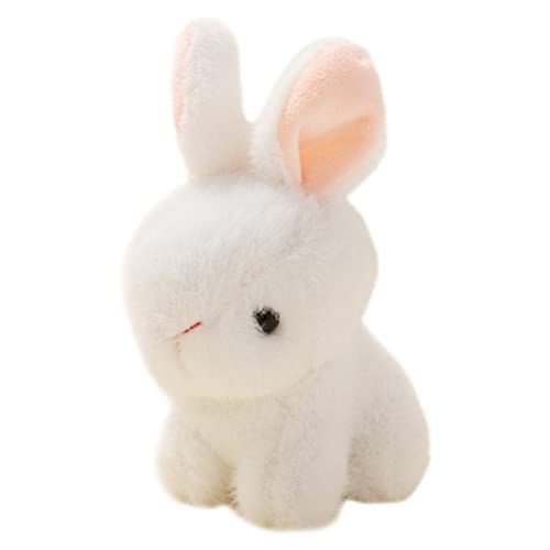 LRXIYODE Niedlicher Plüschhase Anhänger Weiß Flauschiger Bunny Schlüsselanhänger aus Weichem Material Kleine Kaninchen Deko für Taschen Geschenke Ostern und Partyaccessoire Leicht und von LRXIYODE