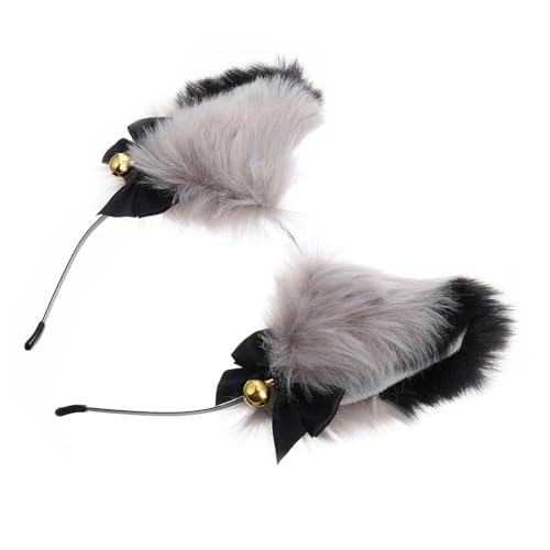 LRXIYODE Niedliches Fuchsohr Plüsch Haarreif Weiches Tier Haar Accessoire für Mädchen und Erwachsene Leichter Party Haarreif mit Glocke und Bequem Geeignet für Kostüm und Alltag von LRXIYODE