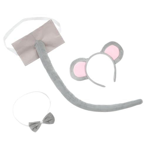 LRXIYODE Niedliches Maus Kostüm Set Teilig mit Ohr Haarreif Filzschwanz und Schleife Weiches Graues Tier Party Accessoire für Karneval Fasching Halloween und Geburtstagsfeiern LRXIYODE Niedliches Maus Kostüm Set Teilig mit Ohr Haarreif Filzschwanz und Schleife Weiches Graues Tier Party Accessoire für Karneval Fasching Halloween und Geburtstagsfeiern von LRXIYODE