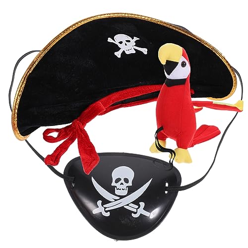 LRXIYODE Piratenkostüm Zubehör mit Piratenhut Augenklappe und Hängendem Papagei für Karneval Halloween und Kostümpartys Kreative Verkleidungsaccessoires für Rollenspiele LRXIYODE Piratenkostüm Zubehör mit Piratenhut Augenklappe und Hängendem Papagei für Karneval Halloween und Kostümpartys Kreative Verkleidungsaccessoires für Rollenspiele von LRXIYODE