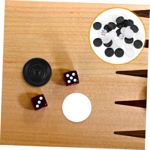 LRXIYODE Plastik Schach Ersatzteile Schwarz Weiß Leichte Langlebige Kunststoff Spielfiguren Kompatibel mit Dame und Brettspielen Rundes Design Einfach zu Transportieren Lagern von LRXIYODE