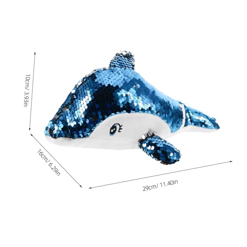LRXIYODE Plüsch Delfin Kuscheltier mit Pailletten Weiches Stofftier Niedliches Meerestier als Schlafzimmer Einschlafhilfe Blau Langlebiges PP Baumwollmaterial Kompaktes von LRXIYODE