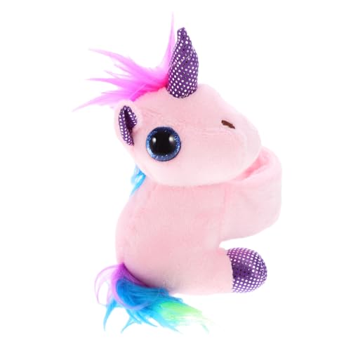 LRXIYODE Plüsch Einhorn Slap Armband Kuscheltier Stofftier Schnapparmband Komfortabel Partygeschenk für Mädchen Geburtstagsfeier Kostümfest Zufällige Farbe von LRXIYODE