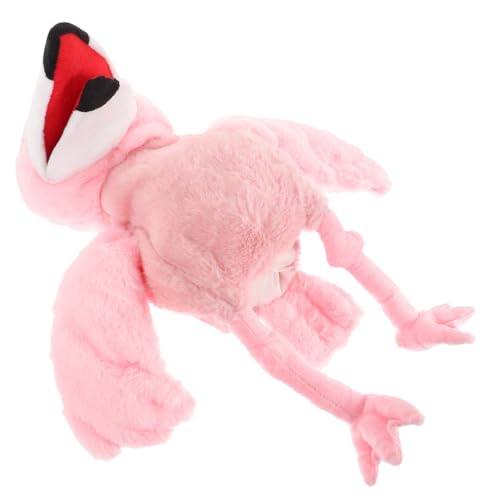 LRXIYODE Plüsch Flamingo Handpuppe Interaktives für Geschichtenerzähler für Eltern Interaktion Fördert Fantasie und Hand Auge Koordination für Kindergeburtstage und Frühkindliche Bildung von LRXIYODE
