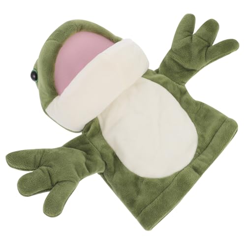 LRXIYODE Plüsch Frosch Handpuppe Weiches Kuscheltier Cartoon Handspielzeug für Eltern Junge Mädchen Interaktive Rollenspiele und Geschichtenerzählen von LRXIYODE