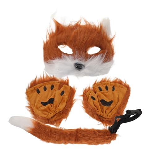 LRXIYODE Plüsch Fuchsschwanz und Maske Set mit Handschuhen Verstellbare Tierkostüm Requisiten für Mädchen und Erwachsene Atmungsaktive Leichte Cosplay Accessoires für Halloween Karneval LRXIYODE Plüsch Fuchsschwanz und Maske Set mit Handschuhen Verstellbare Tierkostüm Requisiten für Mädchen und Erwachsene Atmungsaktive Leichte Cosplay Accessoires für Halloween Karneval von LRXIYODE