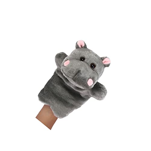 LRXIYODE Plüsch Hippo Handpuppe für Geschichtenerzählen Rollenspiel Zubehör Interaktive für Eltern und Dunkelgrau von LRXIYODE