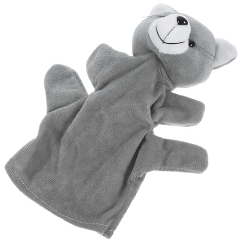 LRXIYODE Plüsch Katze Handpuppe für Junge Mädchen Monate Interaktive Fingerpuppe mit Fingeröffnungen Fördert Kreativität und Sprachentwicklung Vielseitig für Spiel und Lernen von LRXIYODE