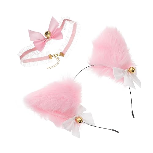 LRXIYODE Plüsch Katzenohren Stirnband mit Glocken Lolita Cosplay Haarreif mit Schleife Weiches Bequemes Accessoire für Frauen und Mädchen Niedliches Party und Kostümzubehör LRXIYODE Plüsch Katzenohren Stirnband mit Glocken Lolita Cosplay Haarreif mit Schleife Weiches Bequemes Accessoire für Frauen und Mädchen Niedliches Party und Kostümzubehör von LRXIYODE