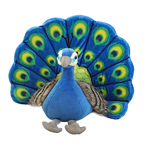 LRXIYODE Plüsch Pfau Kuscheltier Blau Cartoon Weiches Niedliches Stofftier Wohnaccessoire Sicheres Material von LRXIYODE