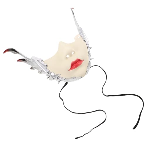 LRXIYODE Punk Mechanische Halbgesichtsmaske für Frauen mit Futuristischem Flügeldesign Detailreiche Verarbeitung für Masquerade Cosplay Halloween und Fotografie von LRXIYODE
