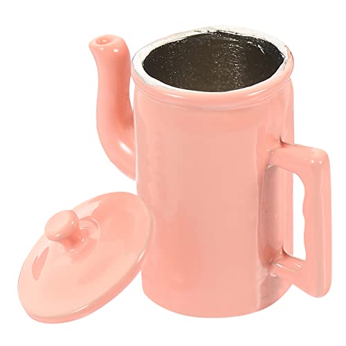 LRXIYODE Puppenhaus Wasserkocher Miniatur-kaffeekanne-Requisite Miniatur-wassertopf-Modell Miniatur-wassertopf-Requisite Mini-kaffeekannenmodell Mini-wassertopf Legierung Rosa von LRXIYODE