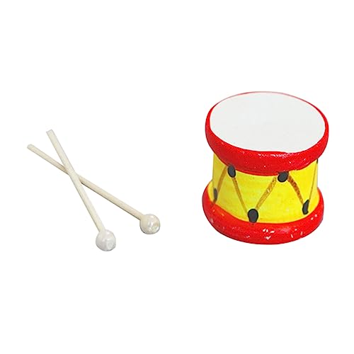 LRXIYODE Puppenhaus Zubehör mit Trommelstöcken Dekoratives Musikinstrument Modell für Kinderzimmer und DIY Hausdekoration von LRXIYODE