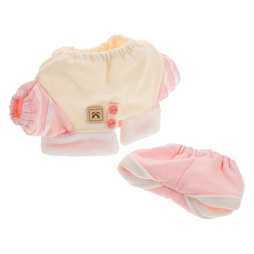 LRXIYODE Puppenkleidung mit Sweatshirt und Hose Baumwoll puppenoutfit mit Umlegekragen Modisch und Bequem Geeignet für Sammler und Inklusive Lässigem Zweiteiligem Ensemble in Rosa von LRXIYODE
