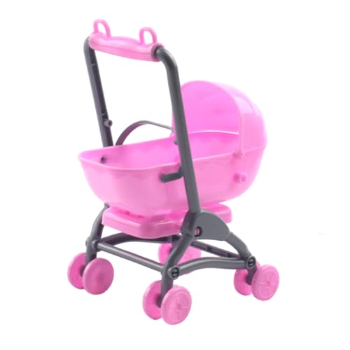 LRXIYODE Puppenwagen Kinderwagen Modell Babywagen aus Strapazierfähigem Rosa Simulation für Rollenspiele und Puppenhaus Dekoration Sicher und Langlebig von LRXIYODE