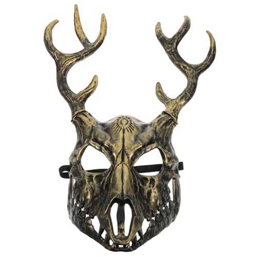 LRXIYODE Realistische Hornmaskerade Maske mit Abnehmbaren Geweihen Atmungsaktiv und Komfortabel Vielseitig für Halloween Kostümpartys und Cosplay Herren Maske für Rollenspiele und von LRXIYODE