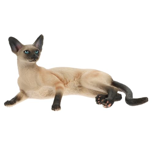 LRXIYODE Realistische Siamkatze Dekorative Figur Verschleißfestes Plastik für Kinderzimmer Garten Süße Katzen Deko für für Freunde von LRXIYODE