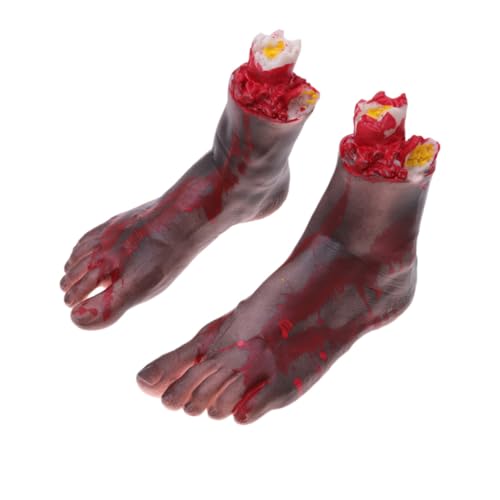 LRXIYODE Realistisches Abgetrenntes Bein Halloween Deko Horror Fußpaar für Club Party Gruselige Fake Prothese Halloween Requisiten Schaurige Dekoration von LRXIYODE