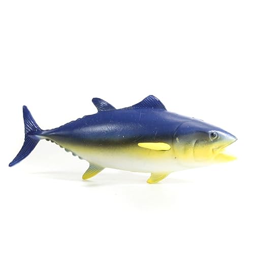 LRXIYODE Realistisches Blauflossen Thunfisch Modell Fisch Figur Schreibtisch Deko Meeresbewohner Ornament für Mädchen und Themenparty von LRXIYODE