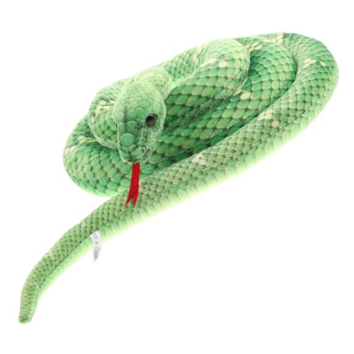 LRXIYODE Realistisches Plüsch Schlangenspielzeug Weiches Detailgetreues Stofftier Wasseranagrün Lustiges Tricky Snake Tier für Halloween Dekoration Partyspaß und Streiche von LRXIYODE