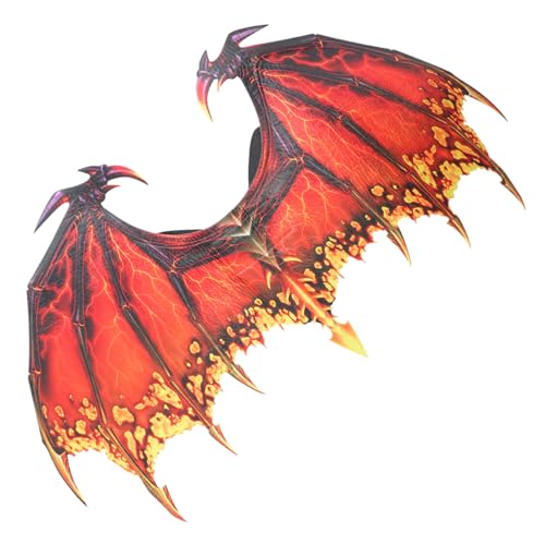 LRXIYODE Rotes Drachenflügel Cosplay Kostüm für Erwachsene Leichte Kreative Flügel aus Vliesstoff Langlebige Halloween Party Requisiten für Karneval Maskerade und Fasching von LRXIYODE