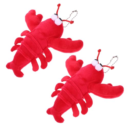 LRXIYODE Rotes Plüschkrebs Anhänger Kuscheltier Schlüsselanhänger Niedliches Cartoon Krustentier Tasche Dekoration für Freunde von LRXIYODE