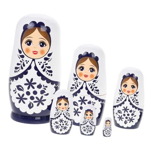 LRXIYODE Russische Holzspielzeug für Mädchen Teiliges DIY Bastelset mit Handgeschnitzten Russischen Nistpuppen Dekoratives Kinderornament für Geburtstag und Festliche Anlässe von LRXIYODE