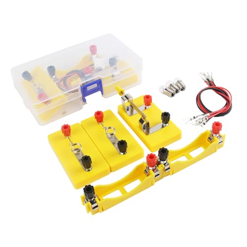 LRXIYODE Satz Experimentiergeräte für Reihen- und Parallelschaltungen Elektronik experimentierkasten Elektronik Experimentierbox Schaltungs-Lernkit Leitungsexperiment -Kit Kunststoff Metall von LRXIYODE