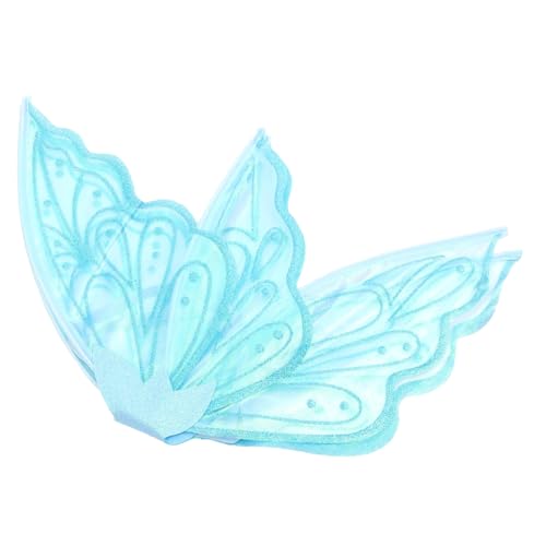 LRXIYODE Schmetterlingsflügel für Mädchen Kleine Blaue Glitzer Flügel Leichtes Robustes Material Festliche Party und Kostümdeko für Geburtstagsfeiern Cosplay und Bühnenauftritte von LRXIYODE