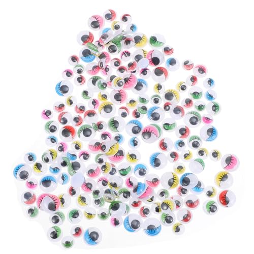 LRXIYODE Selbstklebende Bunte Wackelaugen mit Wimpern DIY Puppenaugen Aufkleber für Basteln Langlebige Kunststoff Augen Sticker für Figuren und Möbeldekoration von LRXIYODE