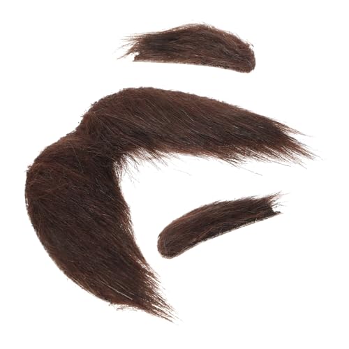 LRXIYODE Selbstklebender Bart und Augenbrauen für Männer Cosplay Alte Mann Kostüm Lustiges Partyaccessoire Halloween Karneval Make Up Zubehör von LRXIYODE
