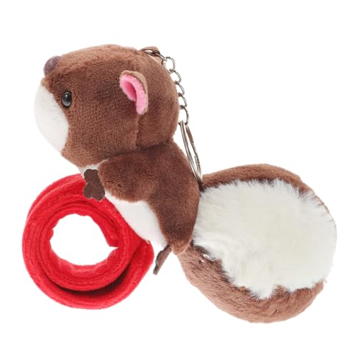 LRXIYODE Slap Bracelet Eichhörnchen Armband Kuscheltier Party Kawaii Keychains Weiches Stofftier Snap Wristband Spaß für Mädchen Jungen von LRXIYODE