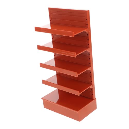 LRXIYODE Spielzeugregal Miniaturregal Mini Puppenhausmöbel Einkaufsladen Spielset Miniaturmöbel Lebensmittelladen Spielset Miniatur Bücherregal Hellbrauner Kunststoff von LRXIYODE