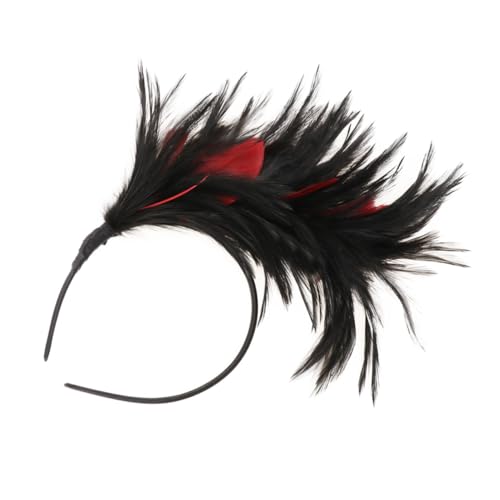 LRXIYODE Stirnband Damen Halloween Faszinator Haarreif Leicht und Angenehm für Party Hochzeit Ball Tee Party Karneval Kopfschmuck Schwarz Rot von LRXIYODE