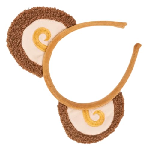 LRXIYODE Stirnband mit Affenohren aus Teddyplüsch Niedliches Cosplay Party Haarreif für Mädchen Bequemes und Sicheres Tier accessoire für Karneval und Maskenball von LRXIYODE