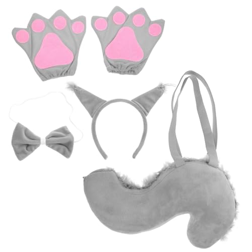 LRXIYODE Süßes Eichhörnchen Kostüm mit Stirnband und Handschuhen Kuscheliges Tier Cosplay Zubehör für Geburtstag Karneval und Halloween Partys von LRXIYODE
