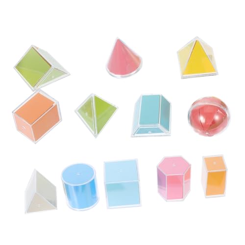 LRXIYODE Teilig Transparente Geometrische Körper Lernmodell Manipulative Kleine Blöcke für Vorschule Matheunterricht Montessori Demonstrationsspielzeug für Perspektivgeometrie im von LRXIYODE
