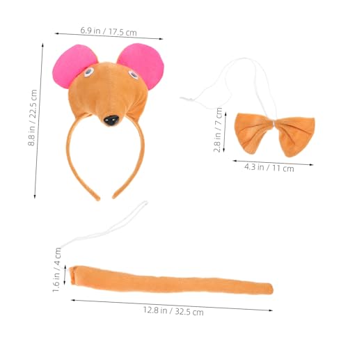 LRXIYODE Teiliges Mäuseohren Stirnband mit Schleife und Bequemes Haarschmuck Kostümzubehör für Mädchen Vielseitig für Halloween Party und Karneval Geeignet von LRXIYODE