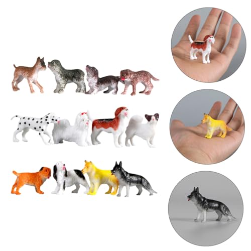 LRXIYODE Teiliges Mini Hunde Modell Realistische Haustierfigur Deko Umweltfreundliches Kunststoff für Kreative Geschenkidee für Geburtstag und Weihnachten von LRXIYODE