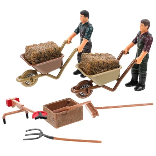 LRXIYODE Teiliges Miniatur Farm mit Realistischen Bauernfiguren und Landwirtschaftlichen Werkzeugen Langlebige Mini Dekoration für Desktop und Landschaft Detailreiche Farmzubehör von LRXIYODE