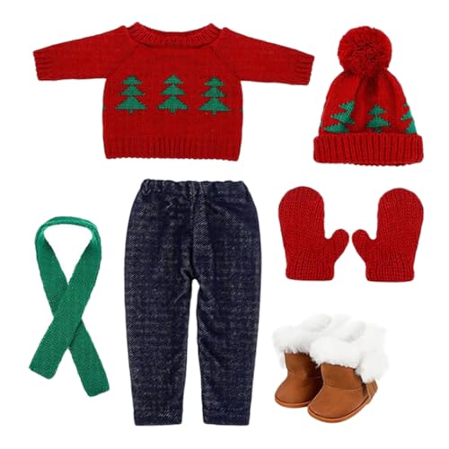 LRXIYODE Teiliges Miniatur Puppen Weihnachtsoutfit mit Pullover Hose Mütze Handschuhen Schuhen und Schal Weiches Festliches Kostüm für Puppen für Weihnachten und Kinderpartys LRXIYODE Teiliges Miniatur Puppen Weihnachtsoutfit mit Pullover Hose Mütze Handschuhen Schuhen und Schal Weiches Festliches Kostüm für Puppen für Weihnachten und Kinderpartys von LRXIYODE