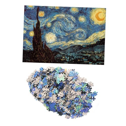 LRXIYODE Teiliges Sternennacht Jigsaw Puzzle Ölgemälde für Erwachsene und Präzise Farbtreue Verarbeitet Anspruchsvolles Puzzle ohne Rahmen Kunstwerk Spiel von LRXIYODE