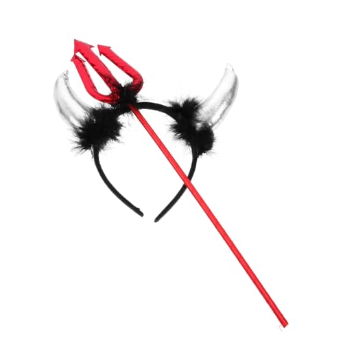 LRXIYODE Teufelshorn Haarreif Teilig Halloween Kostüm Zubehör Leichtes Hautfreundliches Material Bequemer Haarschmuck für Fasching Party und Cosplay von LRXIYODE